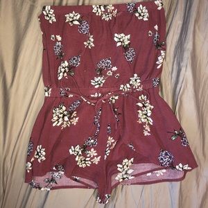 lottie moss strapless floral romper!